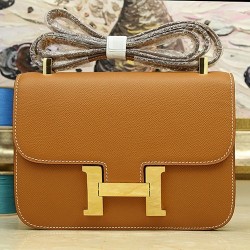 Riproduzione Fedele Borse Hermes Constance in pelle marrone Epsom imitazioni Replica Alta Qualità Borse Hermes Constance in pelle marrone Epsom