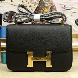 Replica Alta Qualità Borse Hermes Constance in pelle nera Epsom