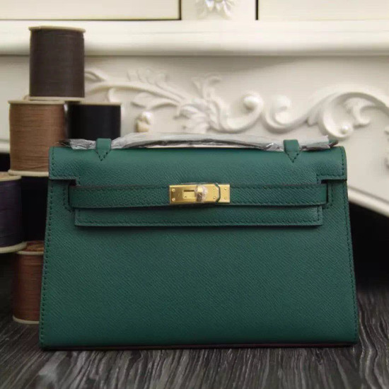 Borse Hermes Kelly Mini Pochette in pelle Malachite Epsom Borse Hermes Kelly Mini Pochette in pelle Malachite Epsom