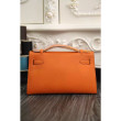 Borse Hermes Kelly Pochette in pelle arancione Epsom Borse Hermes Kelly Pochette in pelle arancione Epsom