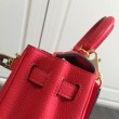 Borse Replica Hermes Kelly 25CM Rosso Clemence Pelle