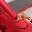 Borse Replica Hermes Kelly 25CM Rosso Clemence Pelle