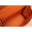 Borsa Kelly Hermes 28cm 32cm arancione Pelle Clemence