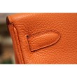 Borsa Kelly Hermes 28cm 32cm arancione Pelle Clemence