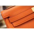 Borsa Kelly Hermes 28cm 32cm arancione Pelle Clemence