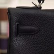 Borsa Kelly Hermes 28cm 32cm  Nero Pelle Clemence
