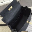 Borse Hermes Kelly 25CM Nero Clemence Pelle