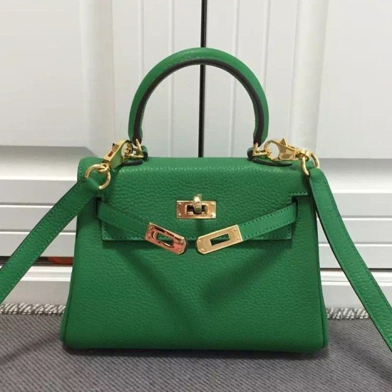 Hermes Kelly 20 CM Bamboo Borsa Clemence Pelle