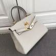 Hermes Kelly 20 CM Borsa Ivory Clemence Pelle