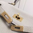 Hermes Kelly 20 CM Borsa Ivory Clemence Pelle