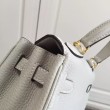 Hermes Kelly 20 CM Borsa Ivory Clemence Pelle