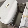 Hermes Kelly 20 CM Borsa Ivory Clemence Pelle
