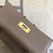 Hermes Kelly 20 CM Borsa étoupe Clemence Pelle