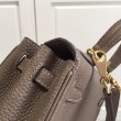 Hermes Kelly 20 CM Borsa étoupe Clemence Pelle