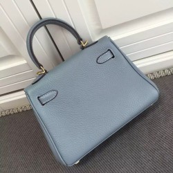 Sito Replica Hermes Kelly 25CM Borsa Blu Lake Clemence Pelle Qualità Specchio Hermes Kelly 25CM Borsa Blu Lake Clemence Pelle imitazioni perfette