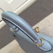 Hermes Kelly 25CM Borsa Blu Lake Clemence Pelle
