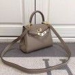 Hermes Kelly 25CM Borsa Grigio Clemence Pelle