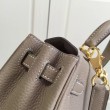 Hermes Kelly 25CM Borsa Grigio Clemence Pelle