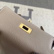 Hermes Kelly 25CM Borsa Grigio Clemence Pelle