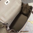 Hermes Kelly 25CM Borsa Grigio Clemence Pelle