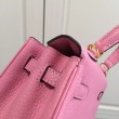 Hermes Kelly 25CM Borsa rosa Clemence Pelle