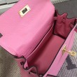 Hermes Kelly 25CM Borsa rosa Clemence Pelle