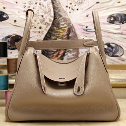 Hermes Lindy 26cm 30cm 34cm Bora Pari all'originale replica in pelle grigia