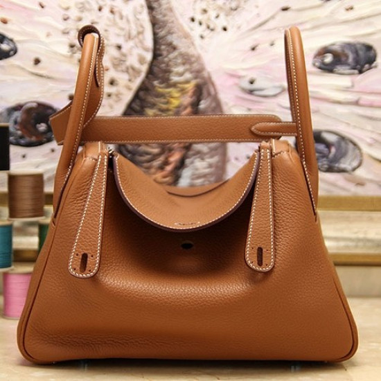 Hermes Lindy 26cm 30cm 34cm Borsa in pelle marrone Hermes Lindy 26cm 30cm 34cm Borsa in pelle marrone
