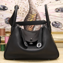Hermes Lindy 26cm 30cm 34cm Borsa in pelle nera