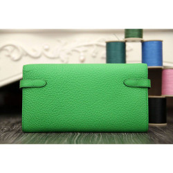 Alta gamma replica Dettagli perfetti Hermes Kelly Longue Portafoglio in pelle di bambù Clemence