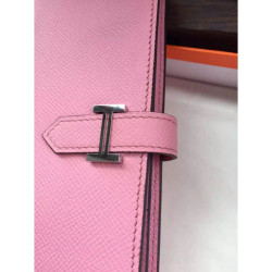 di alta qualit&agrave; Hermes Bearn Portafoglio in pelle rosa Epsom