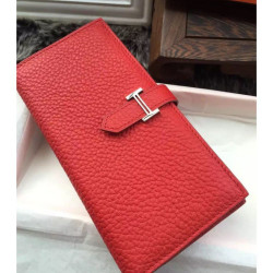 Alta gamma replica di alta qualit&agrave; Hermes Bearn Portafoglio in pelle Vermillion