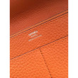 di alta qualità Hermes Dogon Portafoglio in pelle arancione di alta qualità Hermes Dogon Portafoglio in pelle arancione