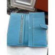 Hermes Bearn Portafoglio In Blue Jean pelle Hermes Bearn Portafoglio In Blue Jean pelle