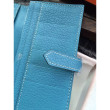 Hermes Bearn Portafoglio In Blue Jean pelle Hermes Bearn Portafoglio In Blue Jean pelle