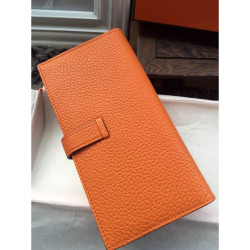 Hermes Bearn Portafoglio in pelle arancione