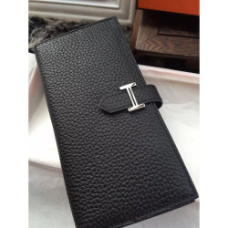 Hermes Bearn Portafoglio in pelle nera