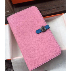 Hermes Bicolor Dogon Portafoglio in pelle rosa