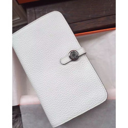 Hermes Dogon Portafoglio in pelle bianca
