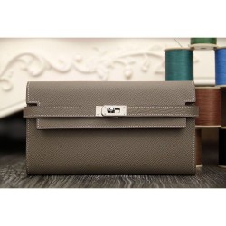 Replica perfette Pari all'originale replica Hermes Kelly Longue Portafoglio in pelle étoupe Epsom