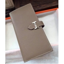 Replica perfette Portafoglio Hermes Bearn in pelle Etain Epsom