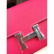 Alta gamma replica Portafoglio Hermes Costanza a lungo in cuoio rosso Epsom