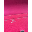 Alta gamma replica Portafoglio Hermes Costanza a lungo in cuoio rosso Epsom