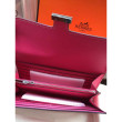 Alta gamma replica Portafoglio Hermes Costanza a lungo in cuoio rosso Epsom