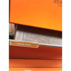 Portafoglio Hermes Costanza a lungo in pelle arancione Epsom