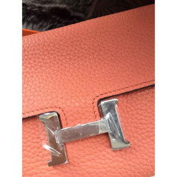 Qualità superiore replica Portafoglio Hermes Costanza a lungo in pelle Crevette