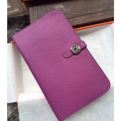 Replica perfette Portafoglio Hermes Dogon  in pelle Cyclamen