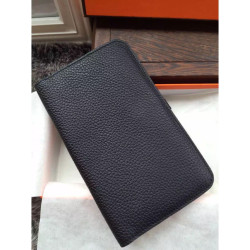 Portafoglio Hermes Dogon in pelle nera