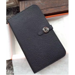Replica perfette Portafoglio Hermes Dogon in pelle nera