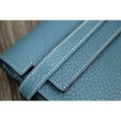 Portafoglio Hermes Kelly Longue in pelle Jean Blu Clemence Portafoglio Hermes Kelly Longue in pelle Jean Blu Clemence